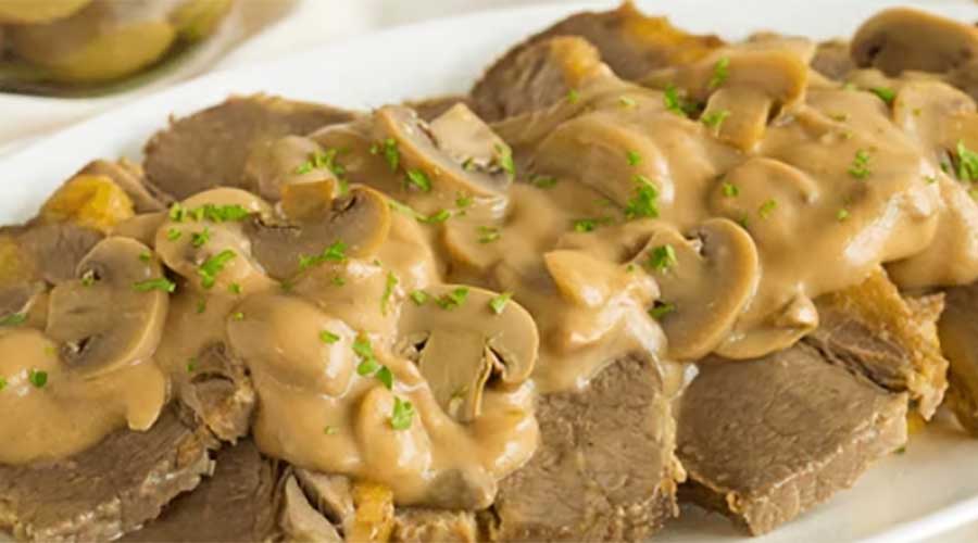 Angus Rump Roast with Mushroom Gravy