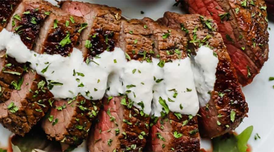 Angus Rump with Creamy Horseradish Sauce