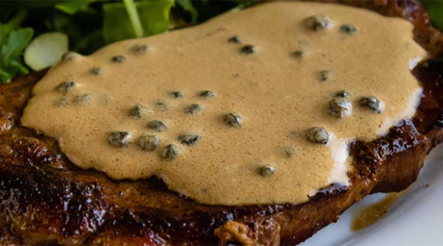 Angus Rump with Peppercorn Sauce