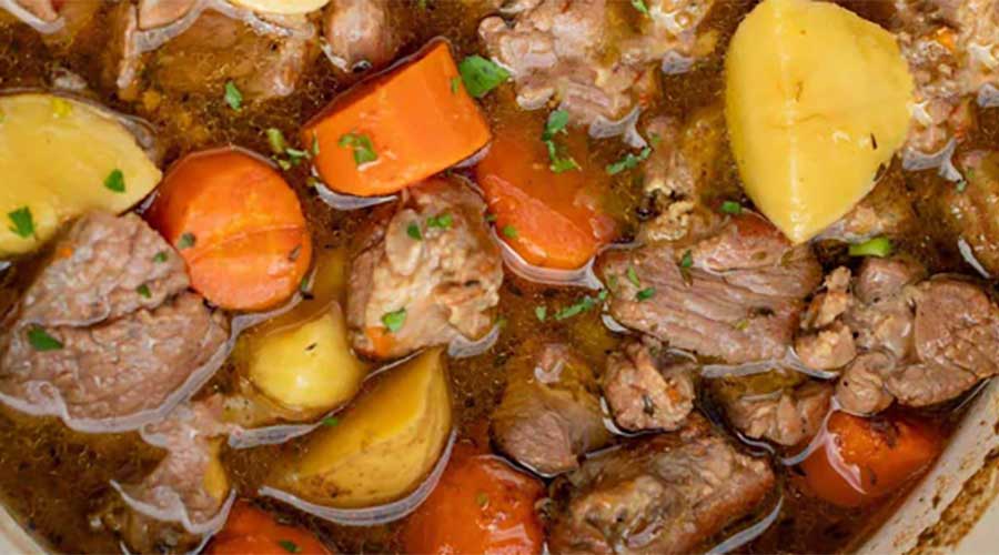 French Lamb Rib Stew with White Wine and Herbs