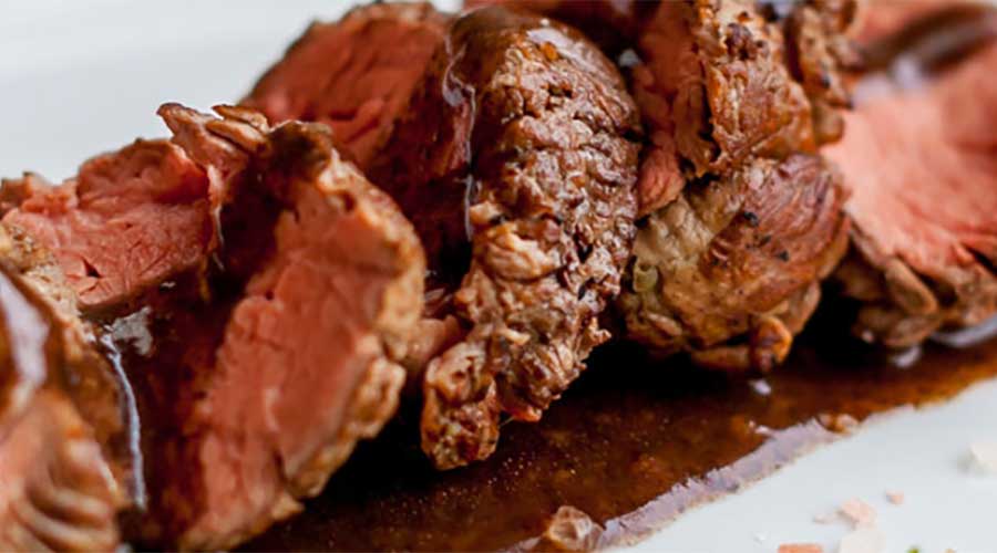 Grilled Angus Rump Steak with Red Wine Sauce