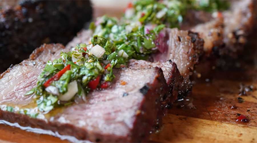 Grilled Picanha Steak with Chimichurri Sauce