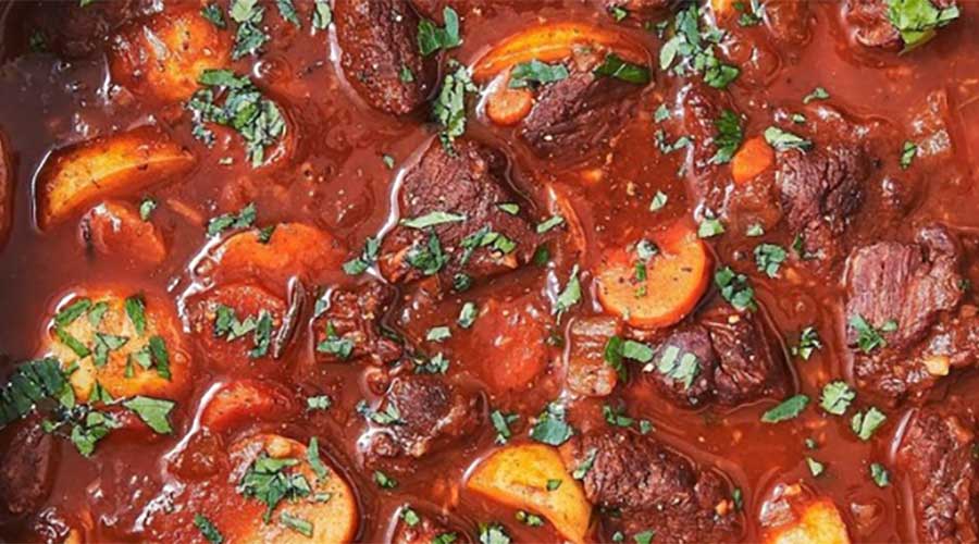 Italian Lamb Rib Stew with Tomatoes and Rosemary