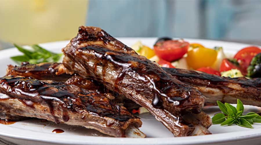 Lamb Ribs with Mint and Honey Glaze