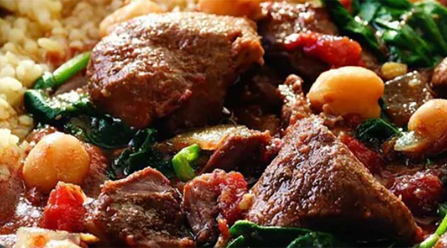 Middle Eastern Lamb Rib Stew with Dates and Pistachios