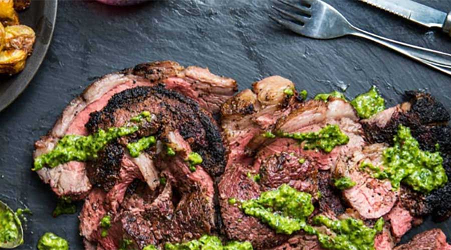 Picanha Steak with Chimichurri Sauce and Roasted Potatoes