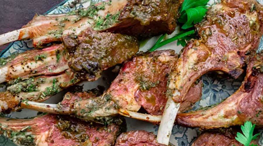 Roasted Lamb Ribs with Herbs and Garlic