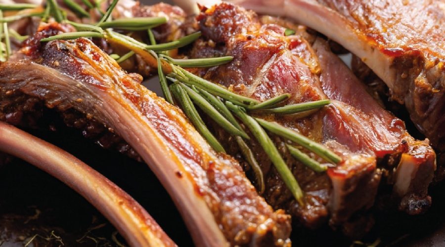 Grilled Lamb Ribs with Rosemary and Garlic