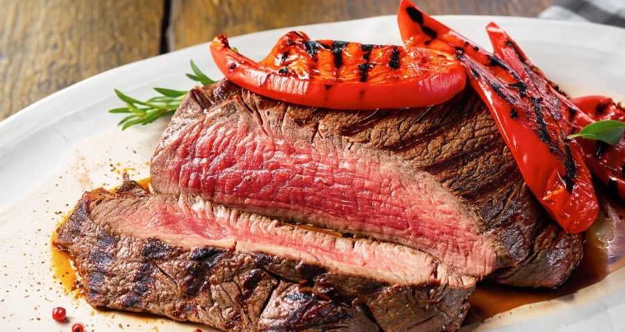 Picanha Steak with Roasted Red Peppers